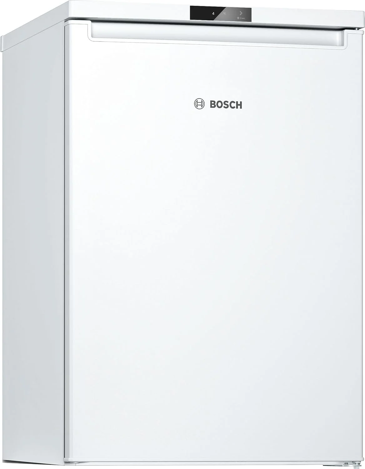 Bosch KTR15NWEB, Serie 2 Mini-Kühlschrank 85 x 56, 134 L, MultiBox für länger frisches Obst und Gemüse, Schnellkühlung, 39 dB leise trotz starker Kühlkraft, LED-Beleuchtung, Weiß