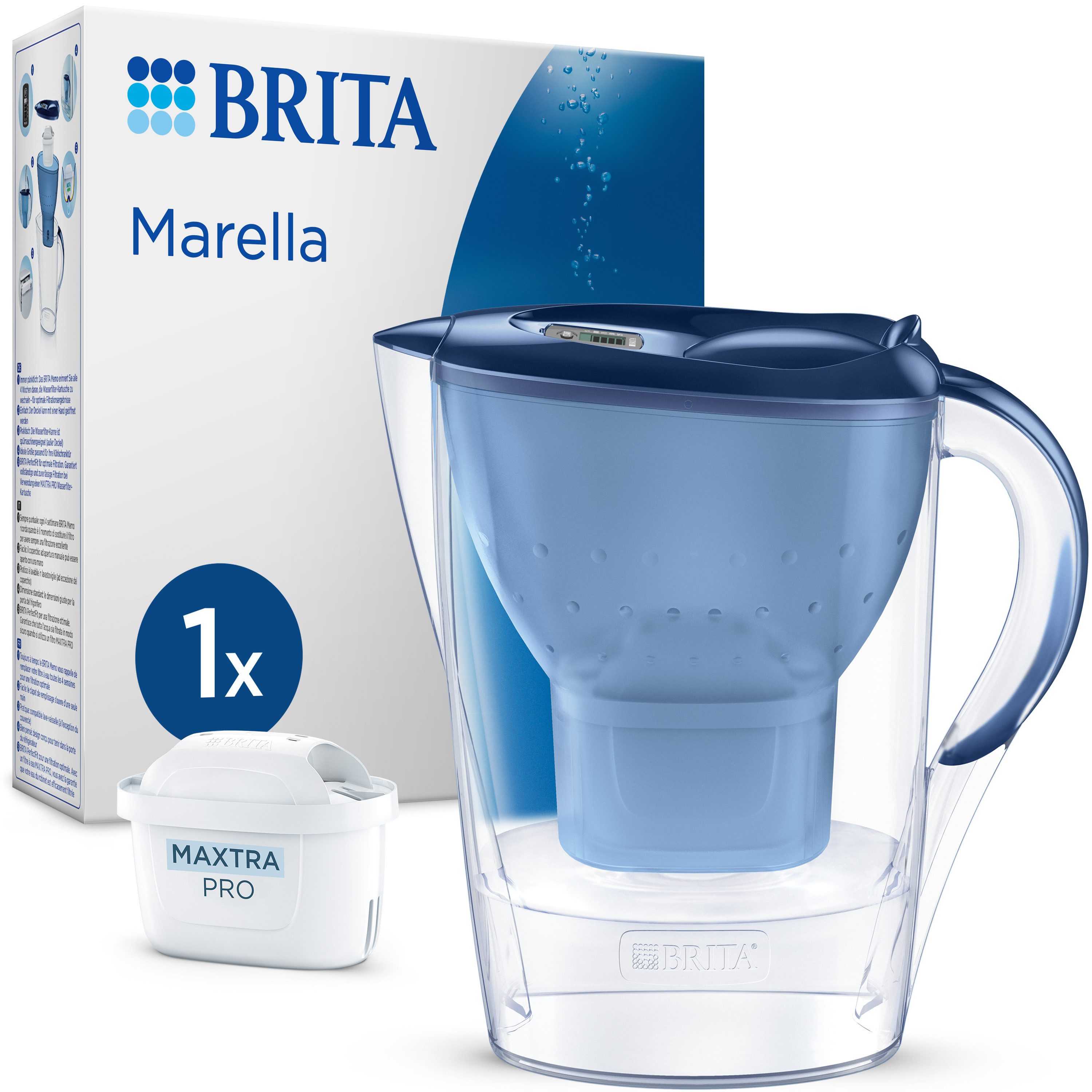 Wasserfilter Kanne Marella blau (2,4l) inkl. 1x MAXTRA PRO Pure Performance