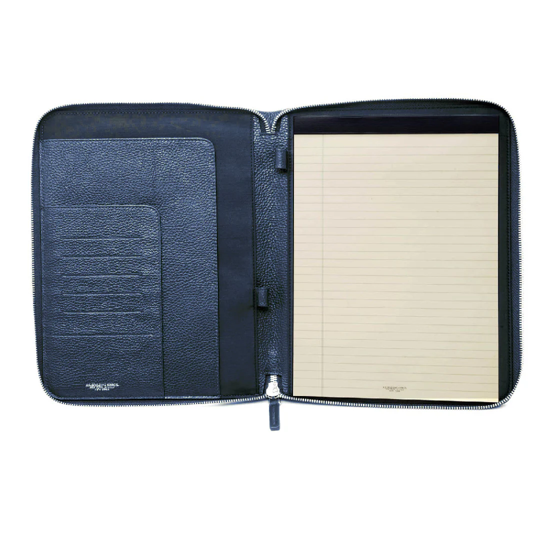 Portablocco Spalding & Bros Vermont A4 in pelle blu 246510P703