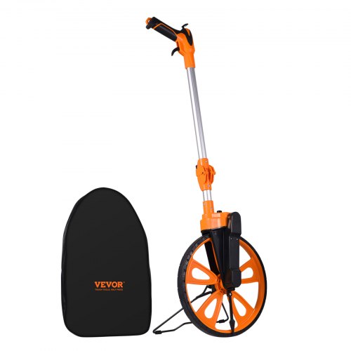 VEVOR Messrad 0-9999,9m Präzisions Messrad ±0,5% Messroller Rolltacho mit Teleskopstange 101-52cm Vermessungsrad φ317,5mm Streckenmessgerät aus ABS + Aluminiumoxid inkl. Tragetasche