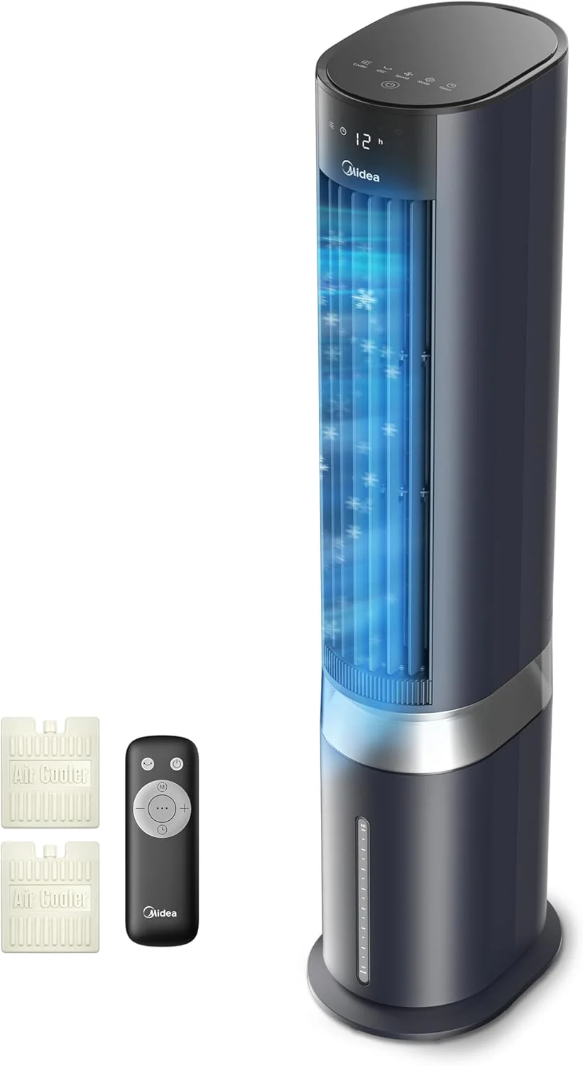 Midea MCF23XRB Luftkühler 7L – SensiCool, 2000 m³/h, 5 Modi, 6 Stufen, 28dB, Fernbedienung, Blau