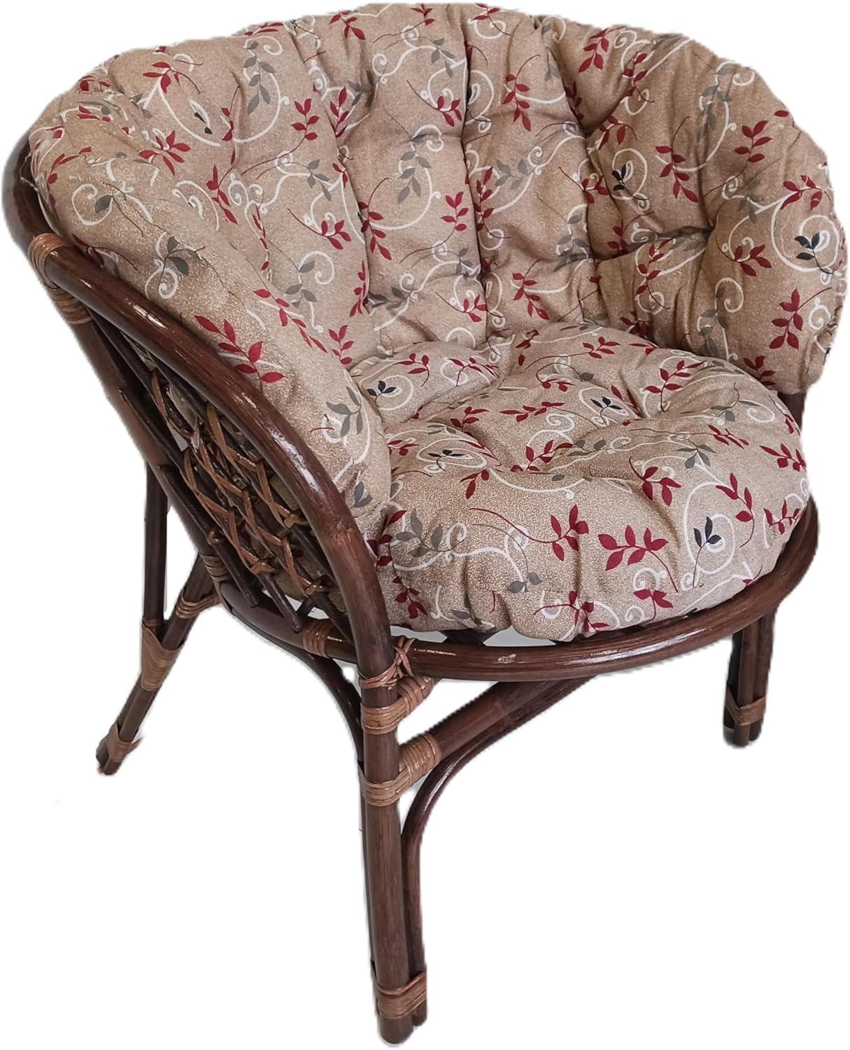Salotto Vimini Rattan Noce composto da 2 Poltrone 1 Divano e 1 Tavolo Completo di Cuscini Colorati Ideale per interno ed esterno. spedito su bancale