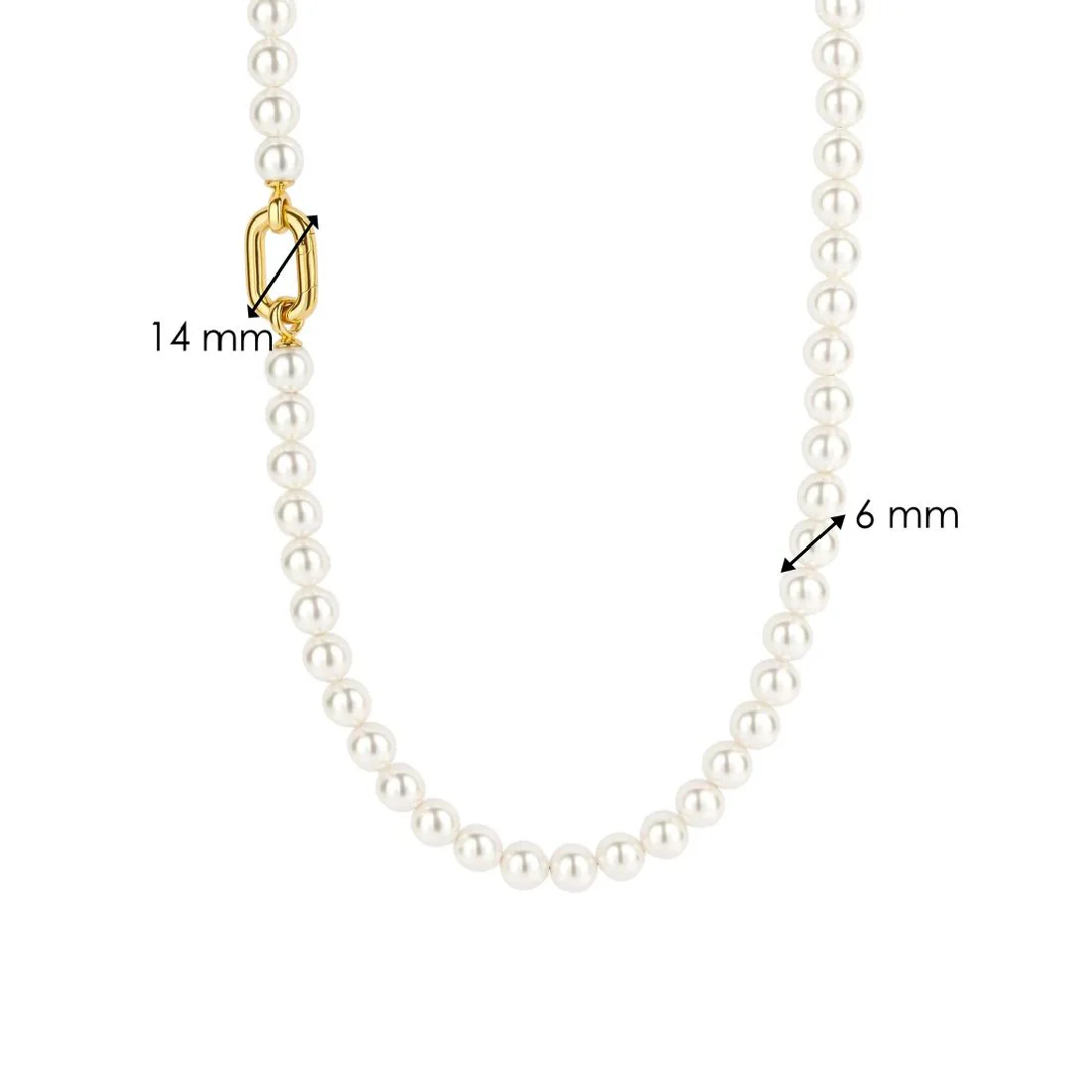 Collana Ti Sento Milano perle 6mm con chiusura dorata 34050YP