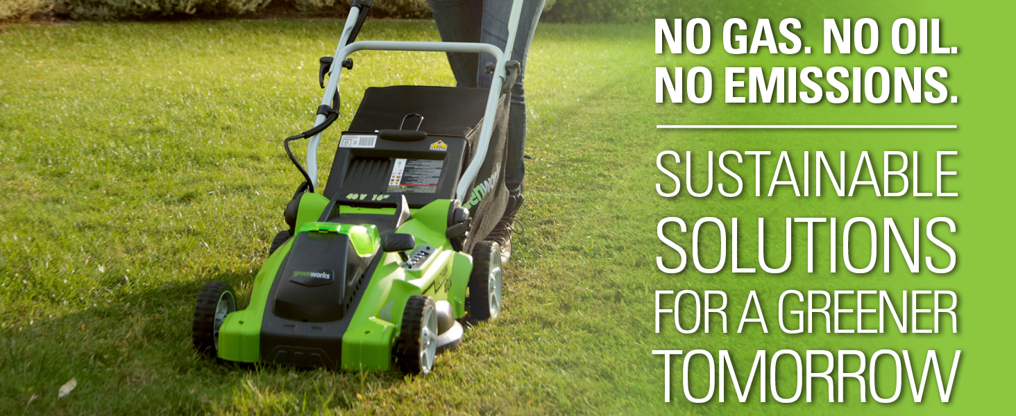 Greenworks 40V 16" Cordless Electric Lawn Mower, 4.0Ah Battery and Charger Included f