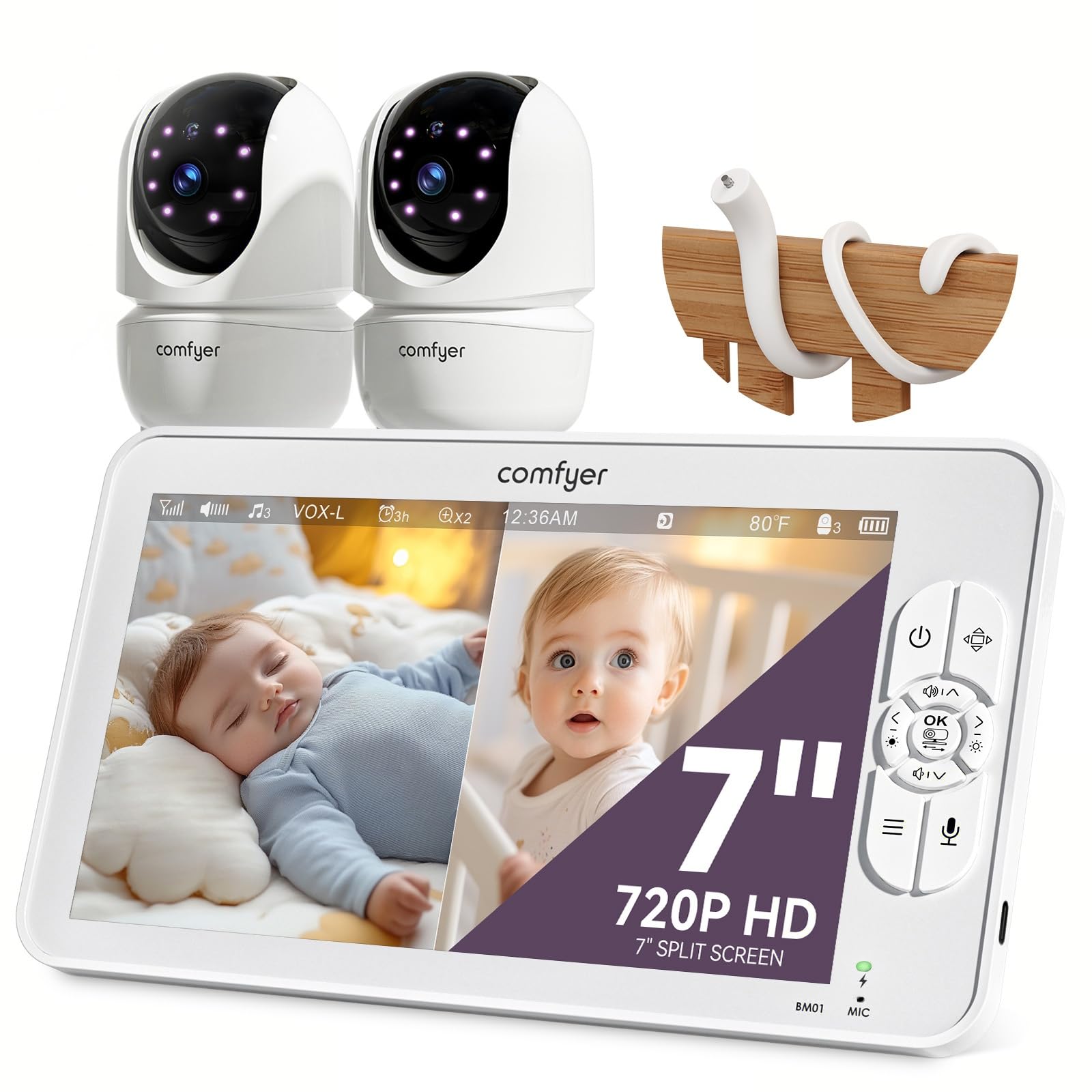 Babyphone mit 2 Kameras und 7