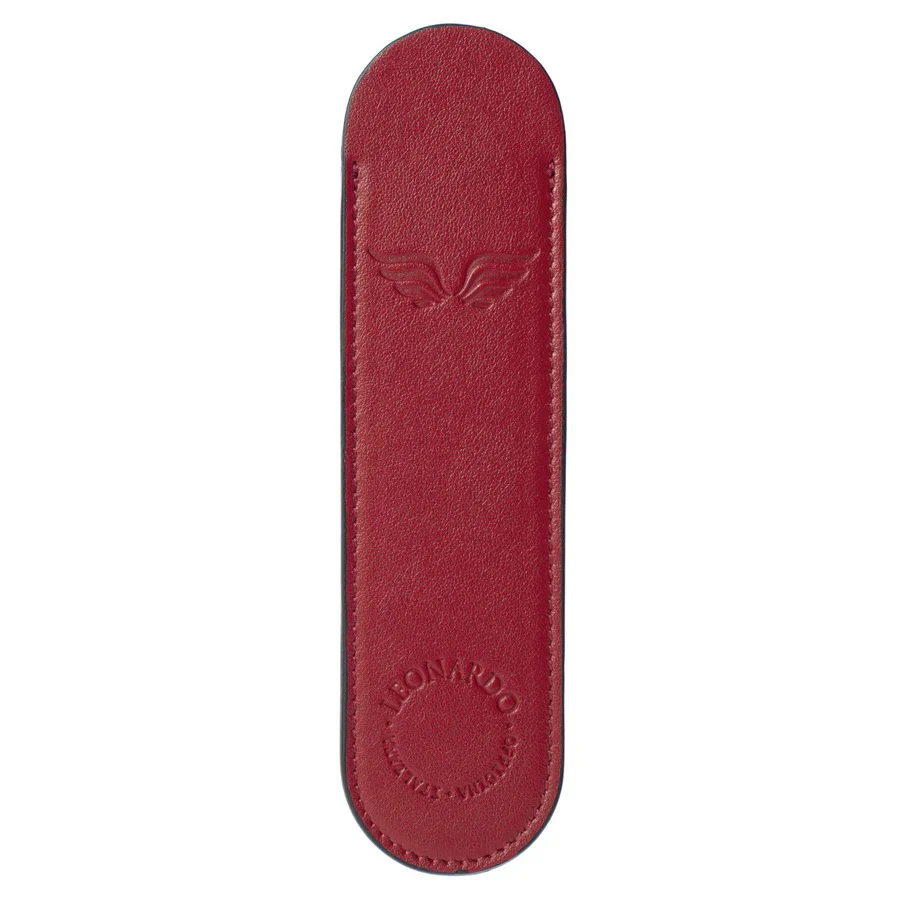 Leonardo Officina Italiana Leather Pen Sleeve - Red