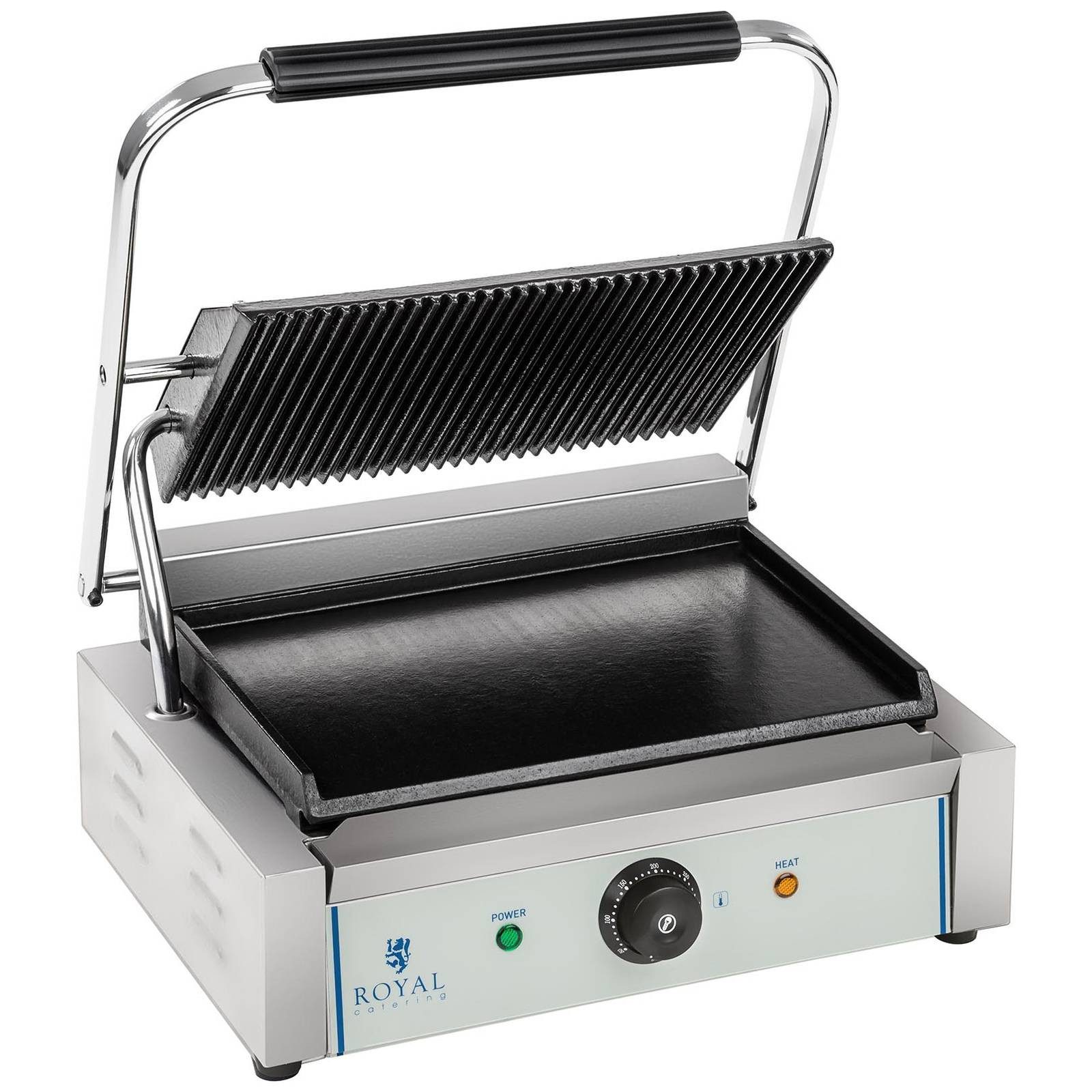 Kontaktgrill Elektro Panini Toaster geriffelt + glatt Gastro 34 x 22cm 2200 W Grill