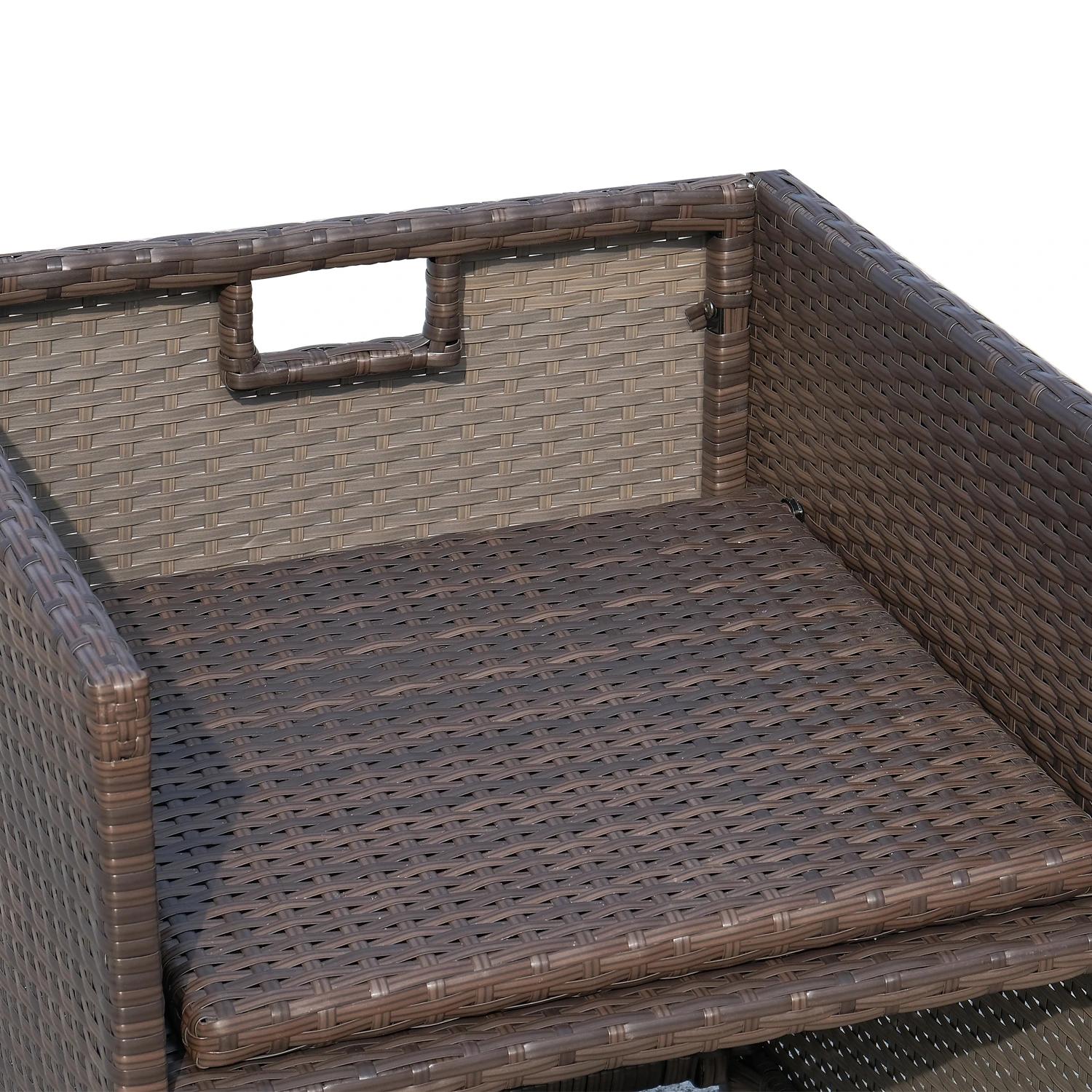 Poly-rotan zitgroep 21-delig Zitset met kussens, tuinmeubelen, aluminium bruin
