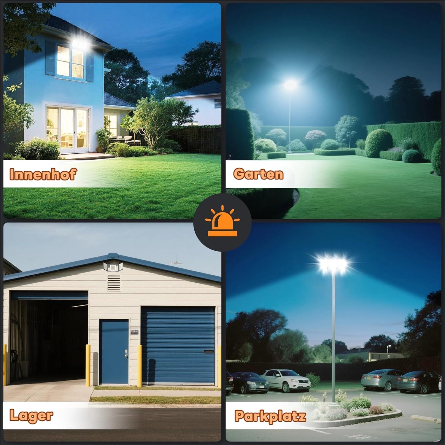 SOLLA-2025 Lite 480W LED Außenflutlicht, 48000LM, 6000K Tageslichtweiß IP66 Wasserdicht, 3 Köpfe Verstellbares Außen-Sicherheitsbeleuchtung für Parkplätze, Höfe, Spielfeld-Schwarz-2 Pack