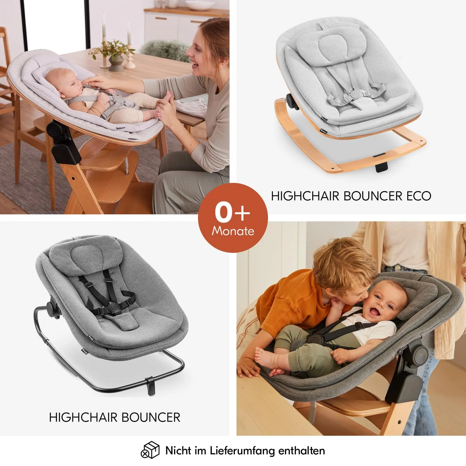hauck Alpha Plus Hochstuhl aus Holz, mitwachsender Kinderhochstuhl mit 5-Punkt-Gurt und Schutzbügel