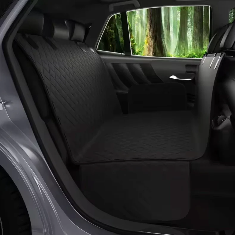 5-Layer Waterproof Dog Car Seat Cover �C Hammock Mode, Side Flaps & Seatbelt Openings