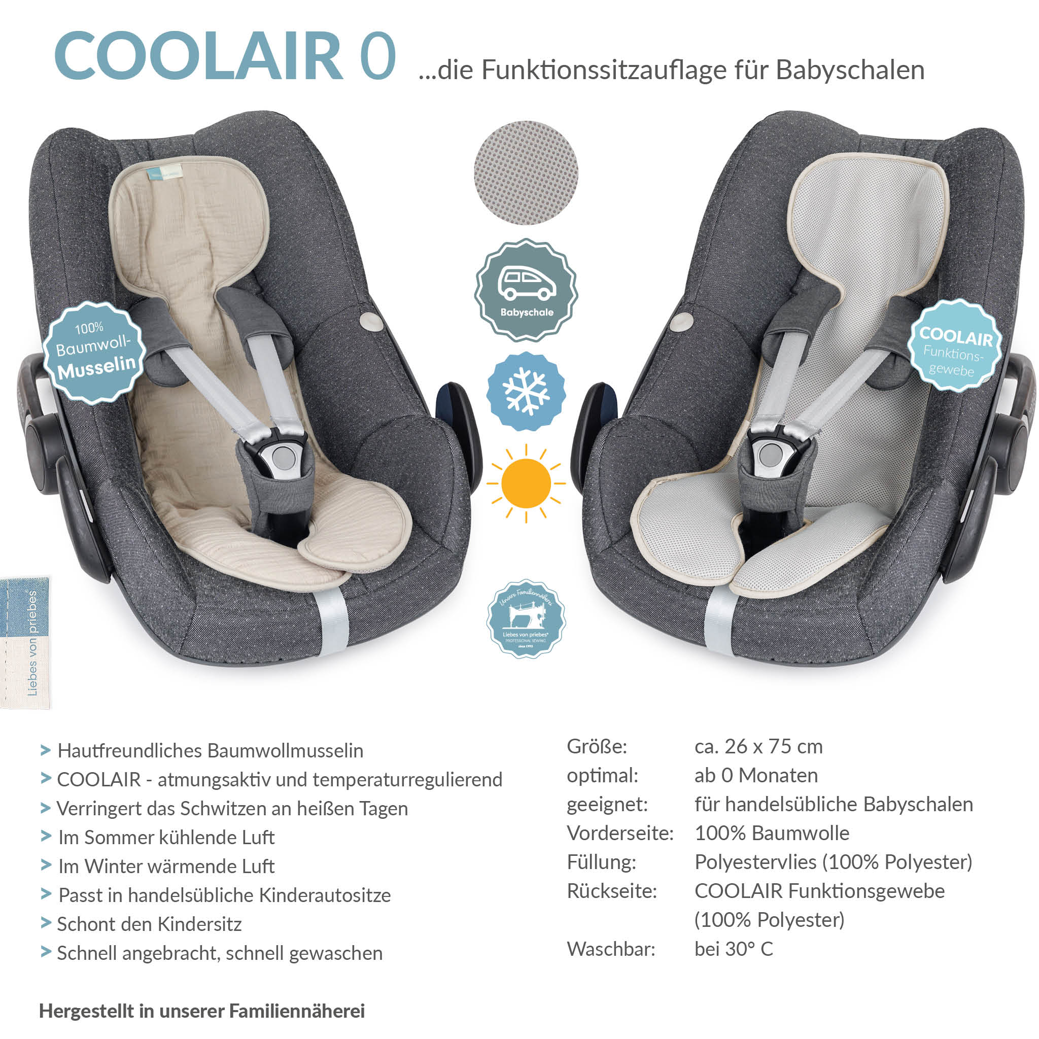 COOLAIR 0 die Sitzuaflage f��r Babyschale