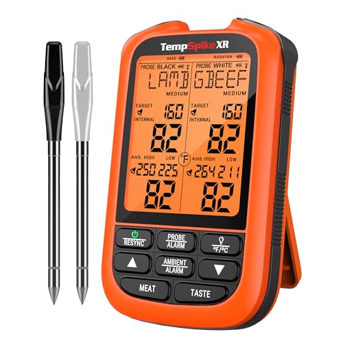 ThermoPro TempSpike 1000FT Wireless Meat Thermometer Digital with 2 Upgraded Ultra Thin Probe, Smoker Thermometer Wireless for Oven/Rotisserie/Sous Vide/Stove/BBQ Grill Thermometer: Home & Kitchen