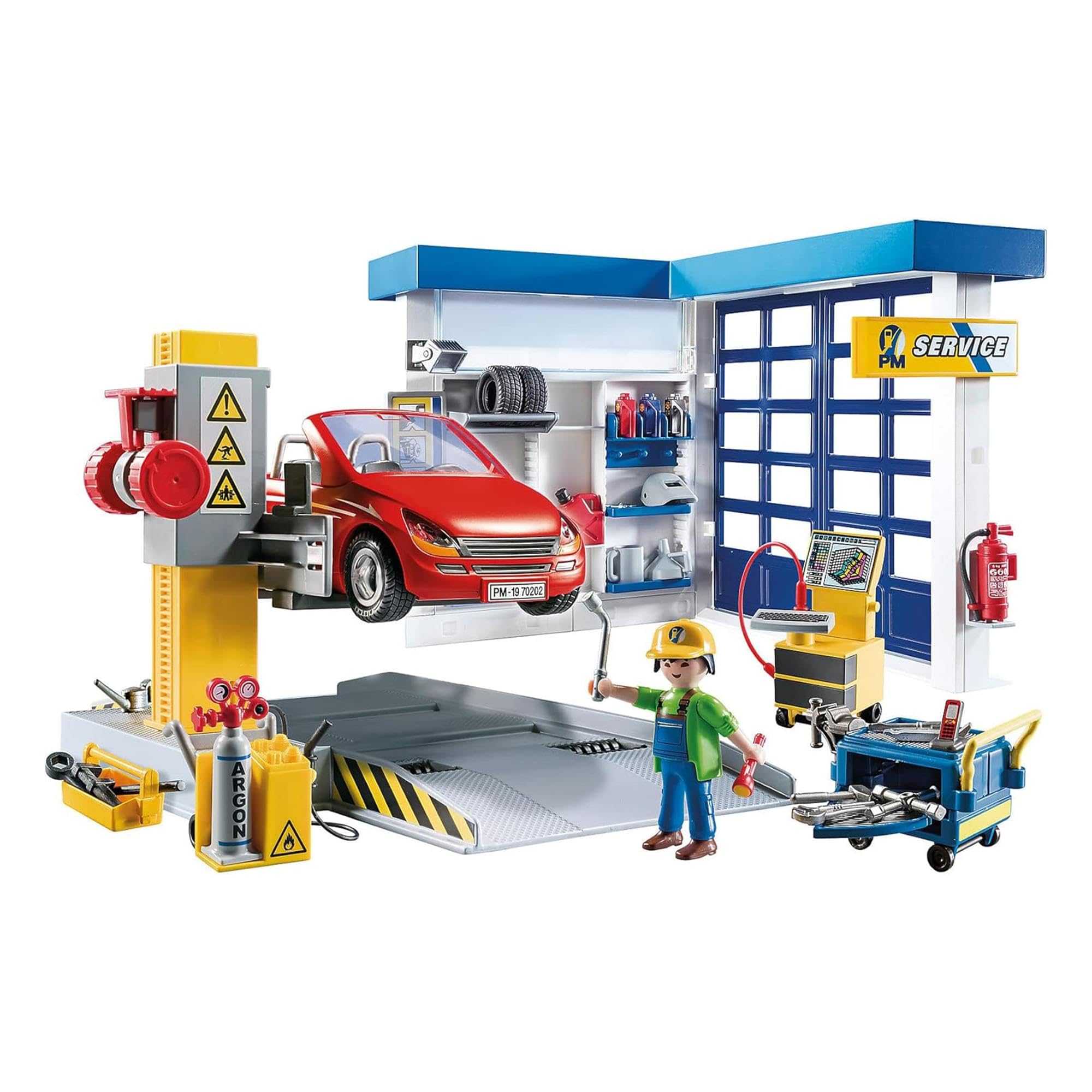 PLAYMOBIL City Life 70202 Autowerkstatt Spielset ab 4 Jahren mit 153 Teilen für kreatives Rollenspiel