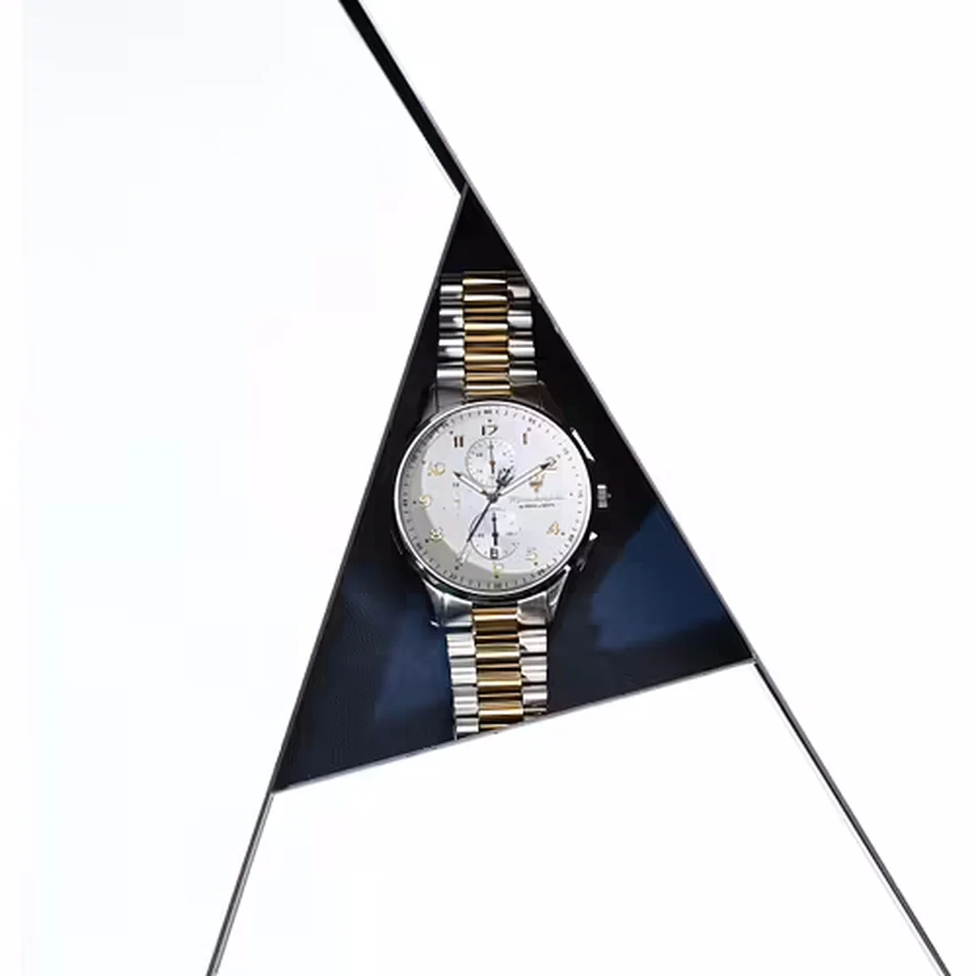 Orologio Maserati Sorpasso crono in acciaio quadrante bianco dettagli oro R8873624003