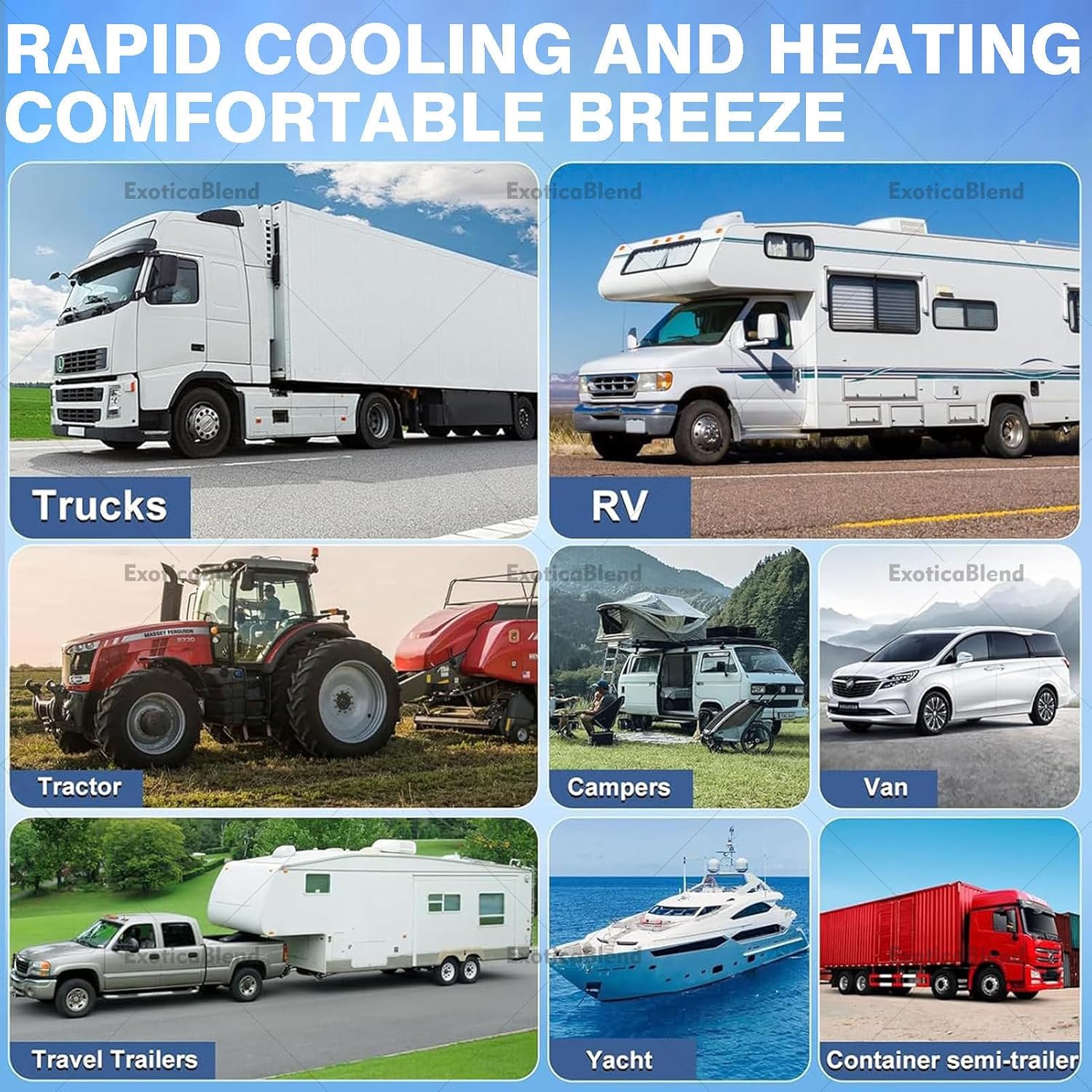 12V/24V Wohnmobil-Klimaanlage (Flachprofil), extrem niedriger Energieverbrauch, leise Klimaanlage – für netzunabhängiges Camping, Wohnmobile, LKW und Anhänger 24V