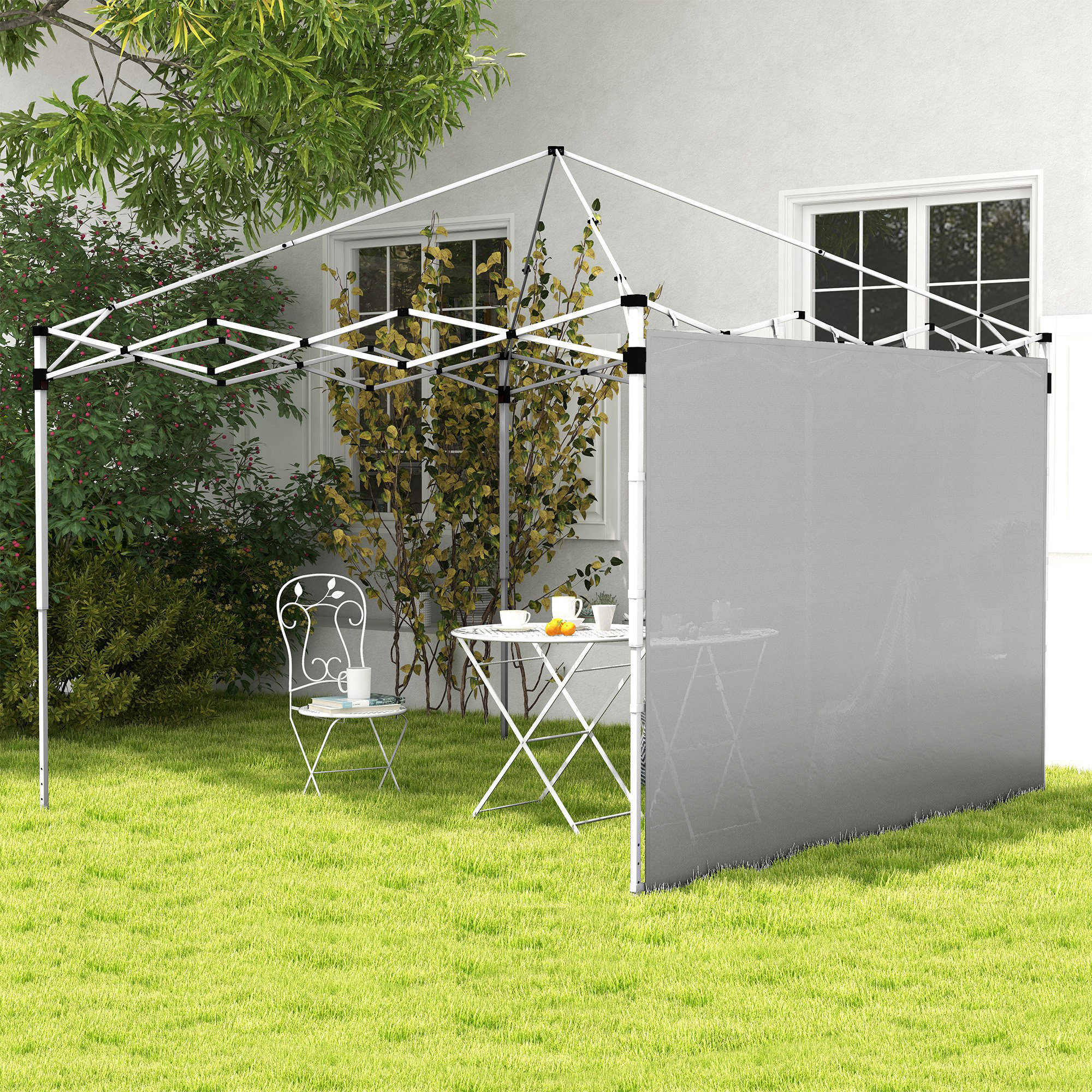 Outsunny Seitenteile für Pavillon, für 3x3(m) oder 3x6m Pop-Up-Pavillon, 2er-Pack Ersatz-Seitenteile, Grau