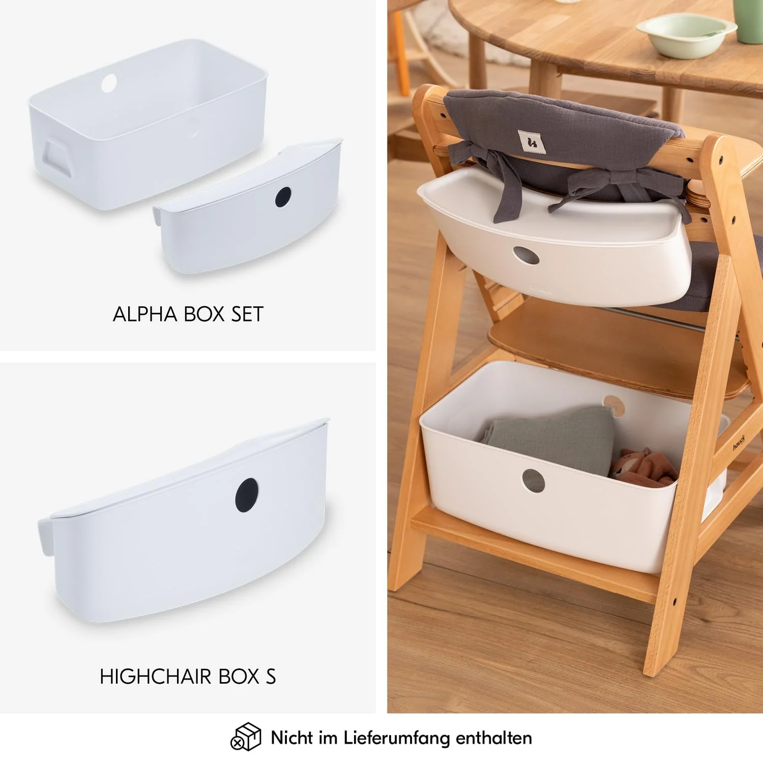 hauck Alpha Plus Hochstuhl aus Holz, mitwachsender Kinderhochstuhl mit 5-Punkt-Gurt und Schutzbügel
