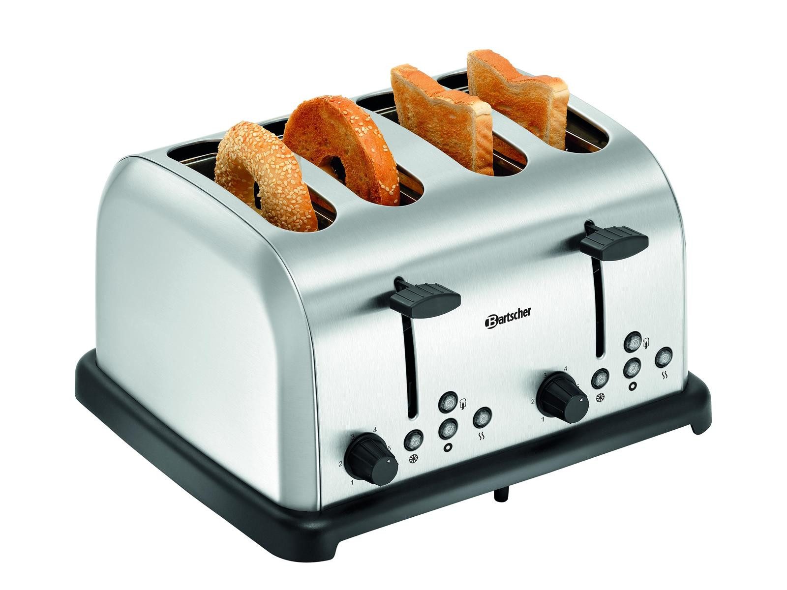 Toaster 4 Scheiben Toaster TBRB40, Edelstahl gebürstet, 100374