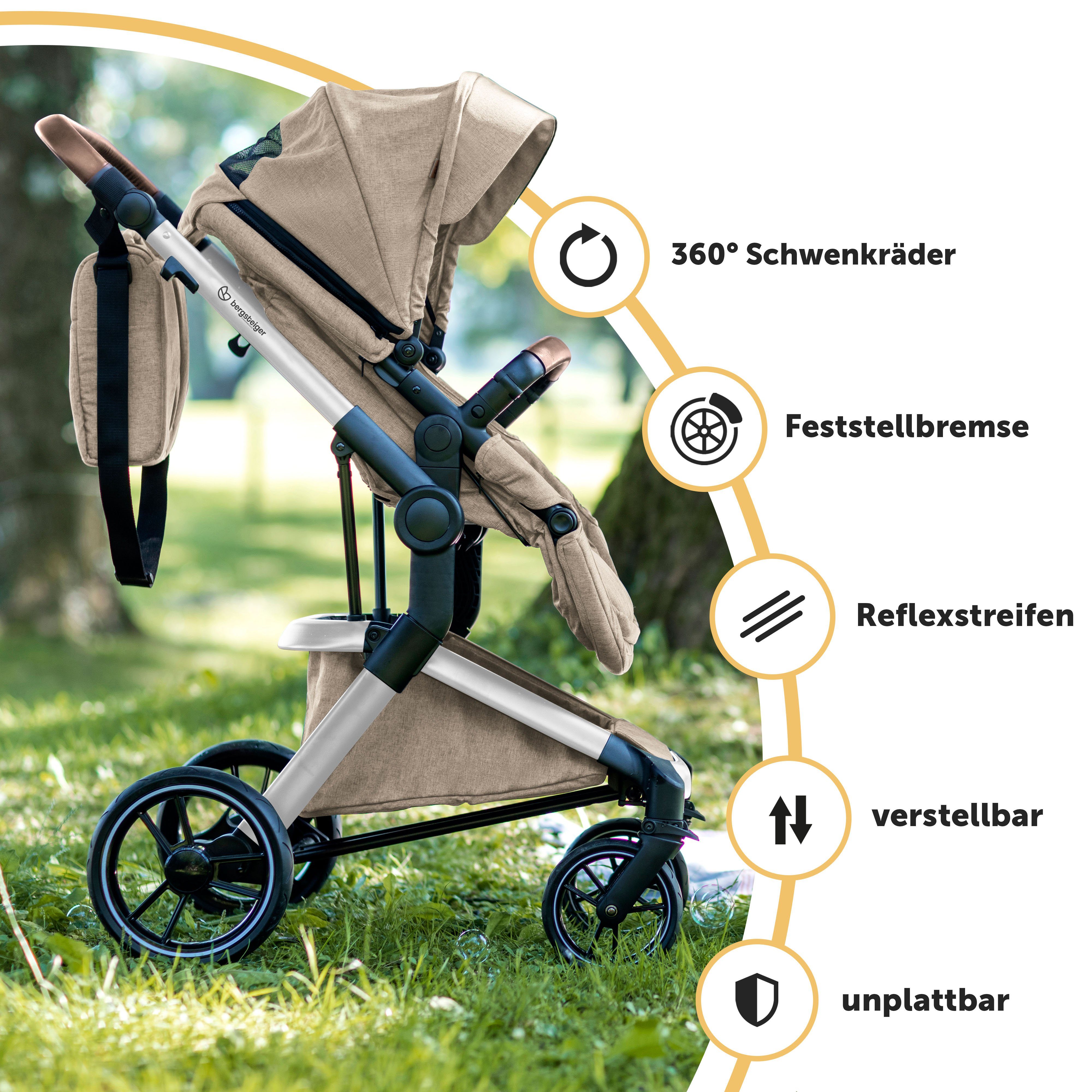 Kombi-Kinderwagen Bergsteiger Kinderwagen Lugo Kombikinderwagen 3in1/4in1