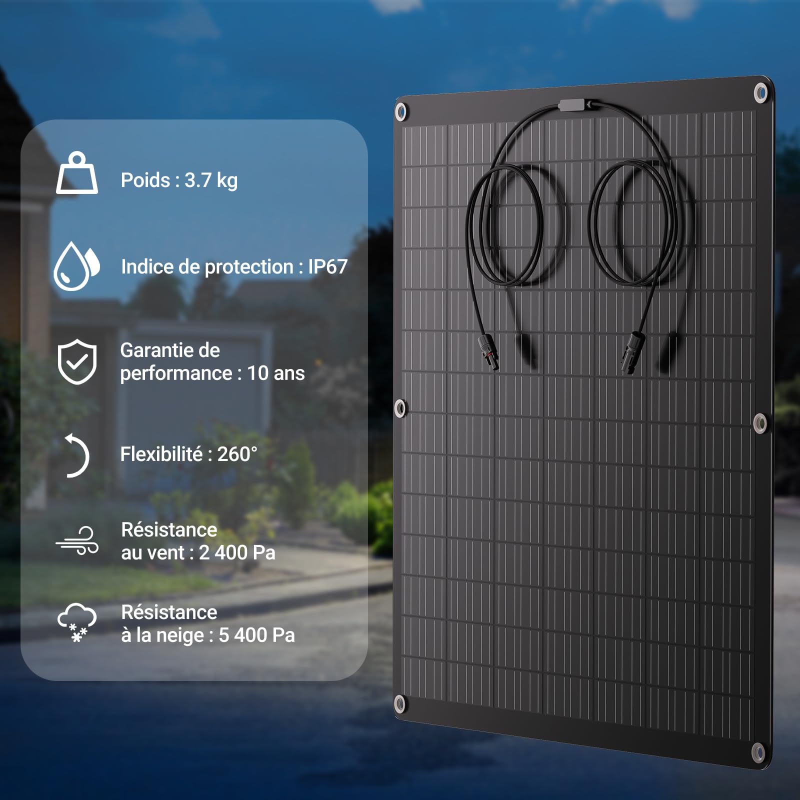 480W flexibles Solarpanel-Set mit 2x 240W monokristallinen Solarmodulen, IP67, 12V, für Wohnmobil, Boot und Balkon