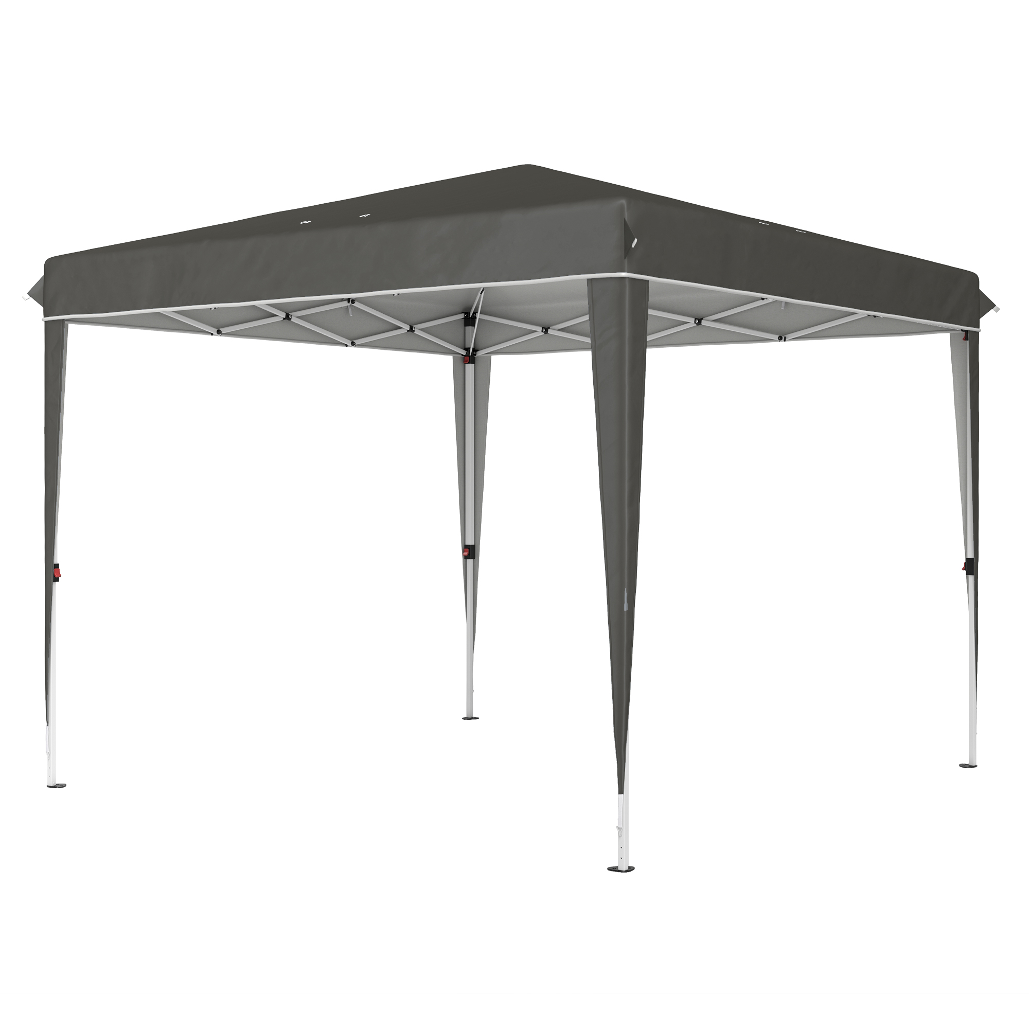 Outsunny 3 x 3 m Pop-up-Pavillon mit Tragetasche, UPF50+ höhenverstellbares Gartenzelt, Dunkelgrau