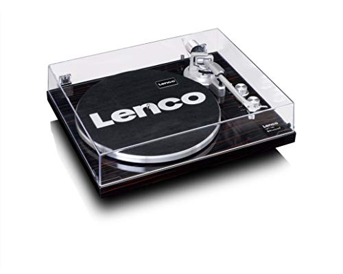 Lenco Giradischi LBT 188   Bluetooth   Trasmissione a cinghia   2 velocità 33 e 45 giri   Anti Skating   Digitalizza vinile in MP3   Marrone scuro, LBT 188 WA, Noce : Elettronica