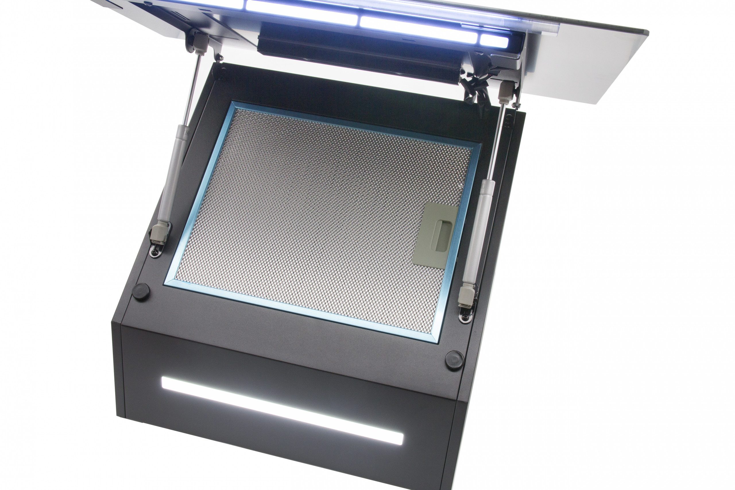 Wandhaube AT 6402 ECO+Umluft,Dunstabzugshaube 60cm Moire Glas in Graphitgrau