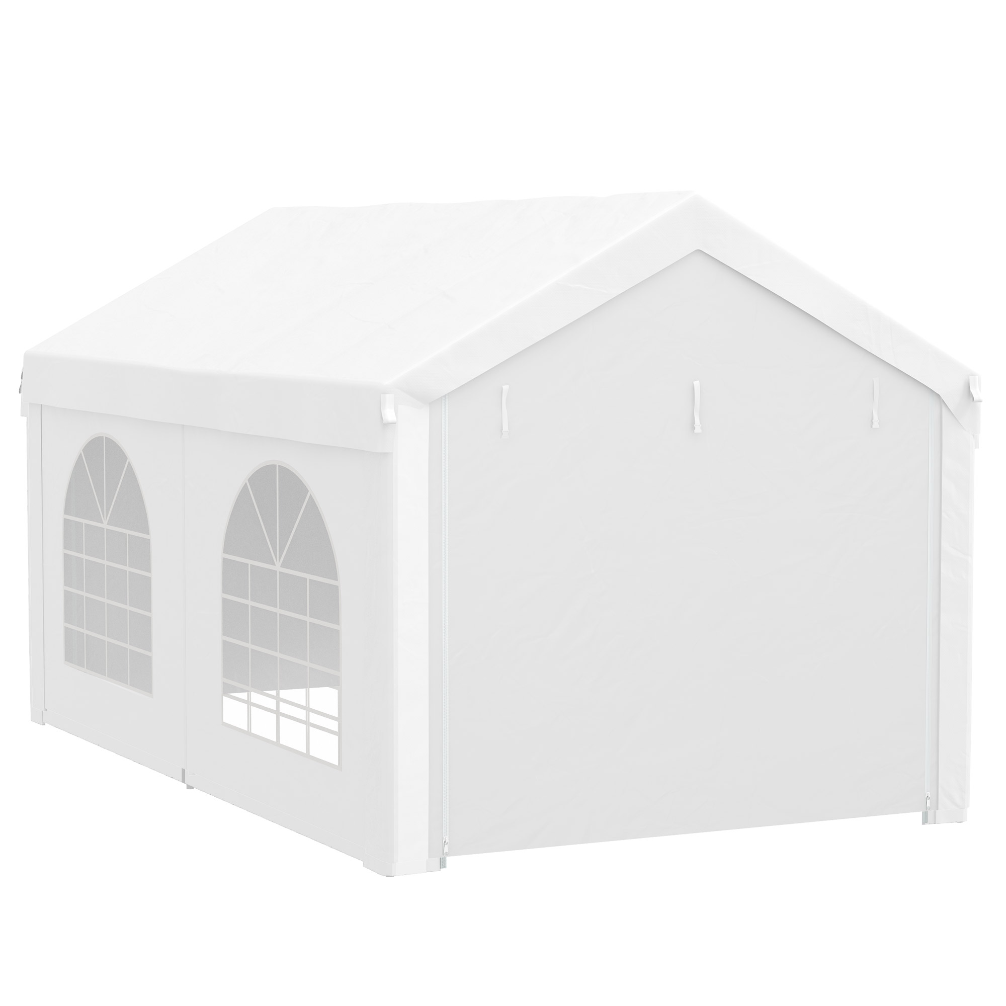Outsunny Empfangszelt, Pavillon, Zeltbarnum 5 x 3 m mit 4 großen Fenstern 2 Türen 15m²