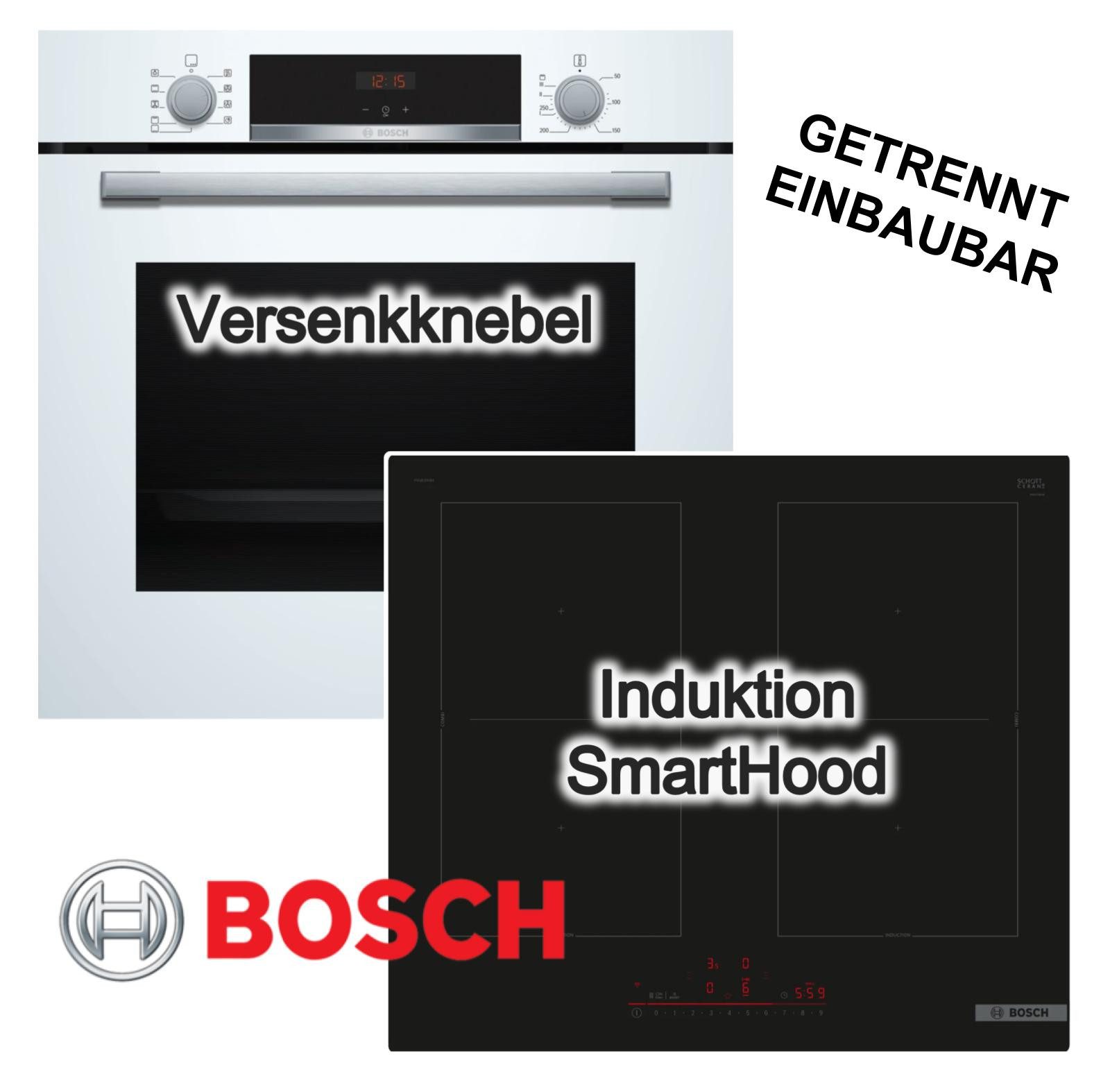Backofen-Set 3D Heißluft Teleskopauszug + Induktionskochfeld FlexInduktion