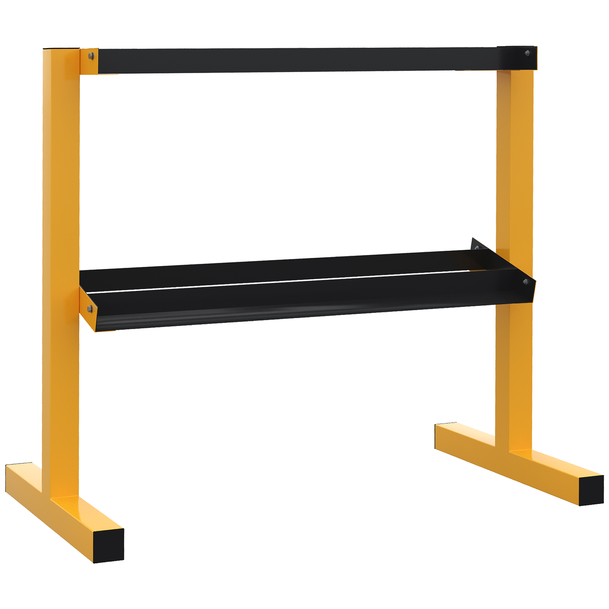 SPORTNOW Hantelablage für Kurzhanteln, bis 270 kg, 2 Ablagen, Stahlrahmen, gelb, 92,5 x 50,5 x 80,5 cm