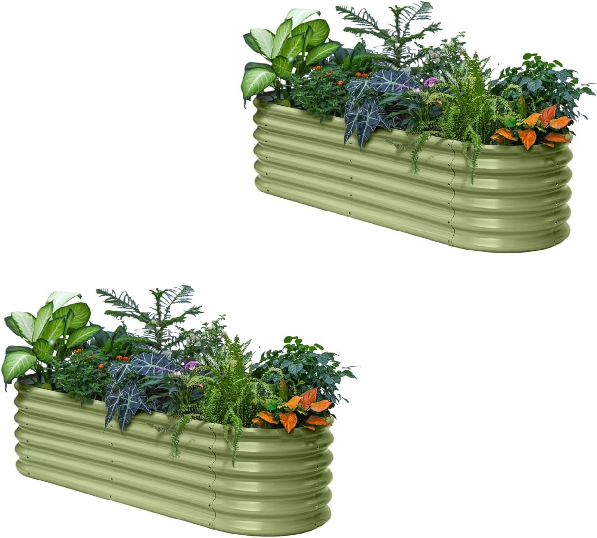 2-Pack Galvanized Raised Garden Bed 6x2x1.5 ft  17