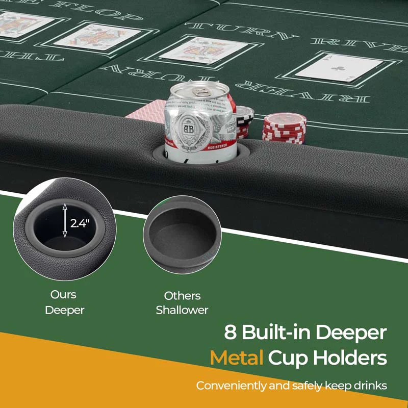 8-Player Foldable Poker Table, 72