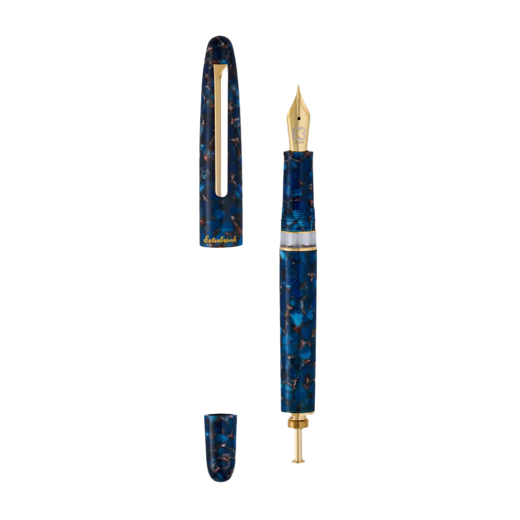 Esterbrook Estie Nouveau Bleu - Push Button Piston - Gold Trim