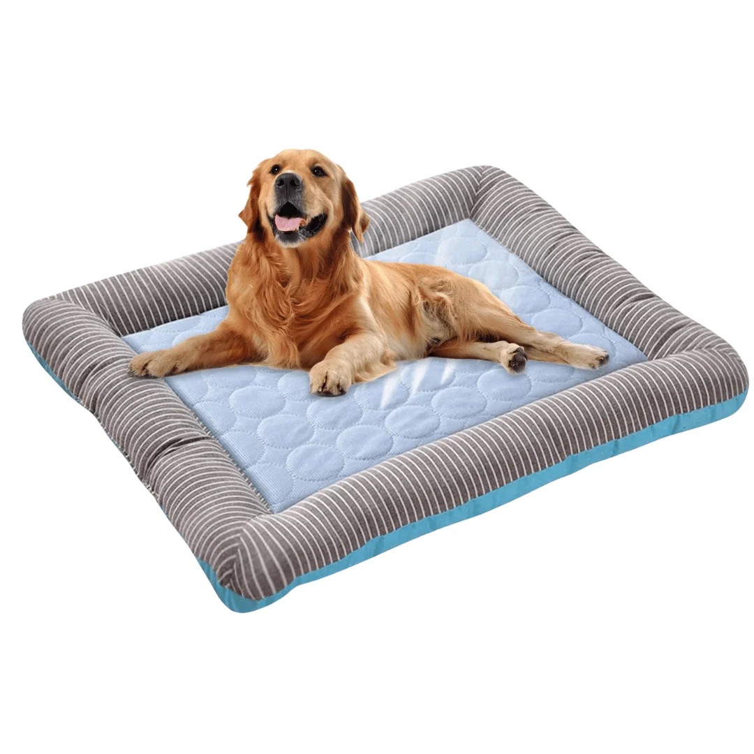 Dog Cooling Mat �C Ice Silk & Cotton with Non-Slip Base & Machine Washable