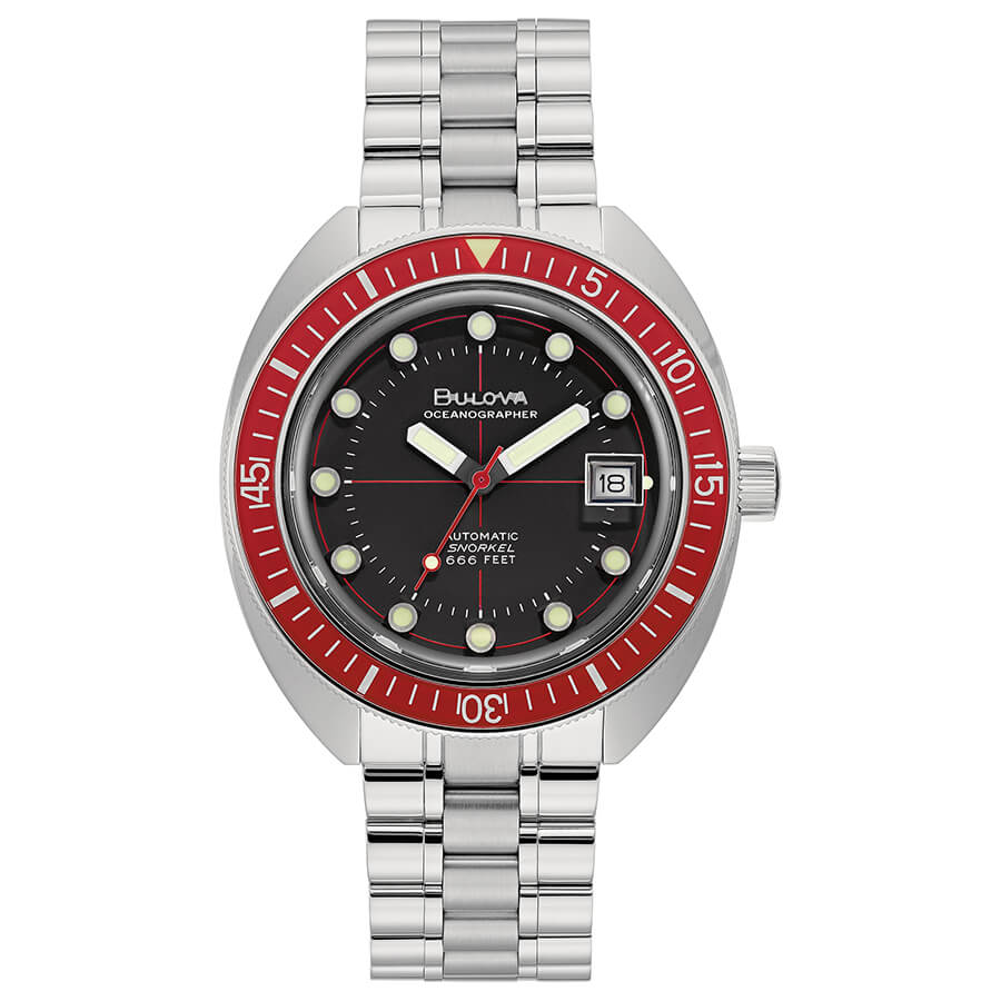 Orologio Bulova 96B343 Oceanographer nero ghiera rossa