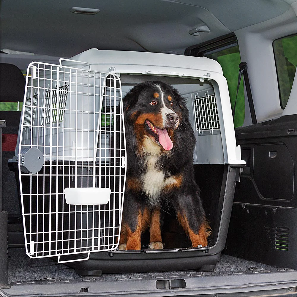Atlas 80 – Trasportino Rigido per Cani di Taglia Grande, con Porta in Metallo, Blocco di Sicurezza, Ventilazione Laterale e Tappetino Igienico