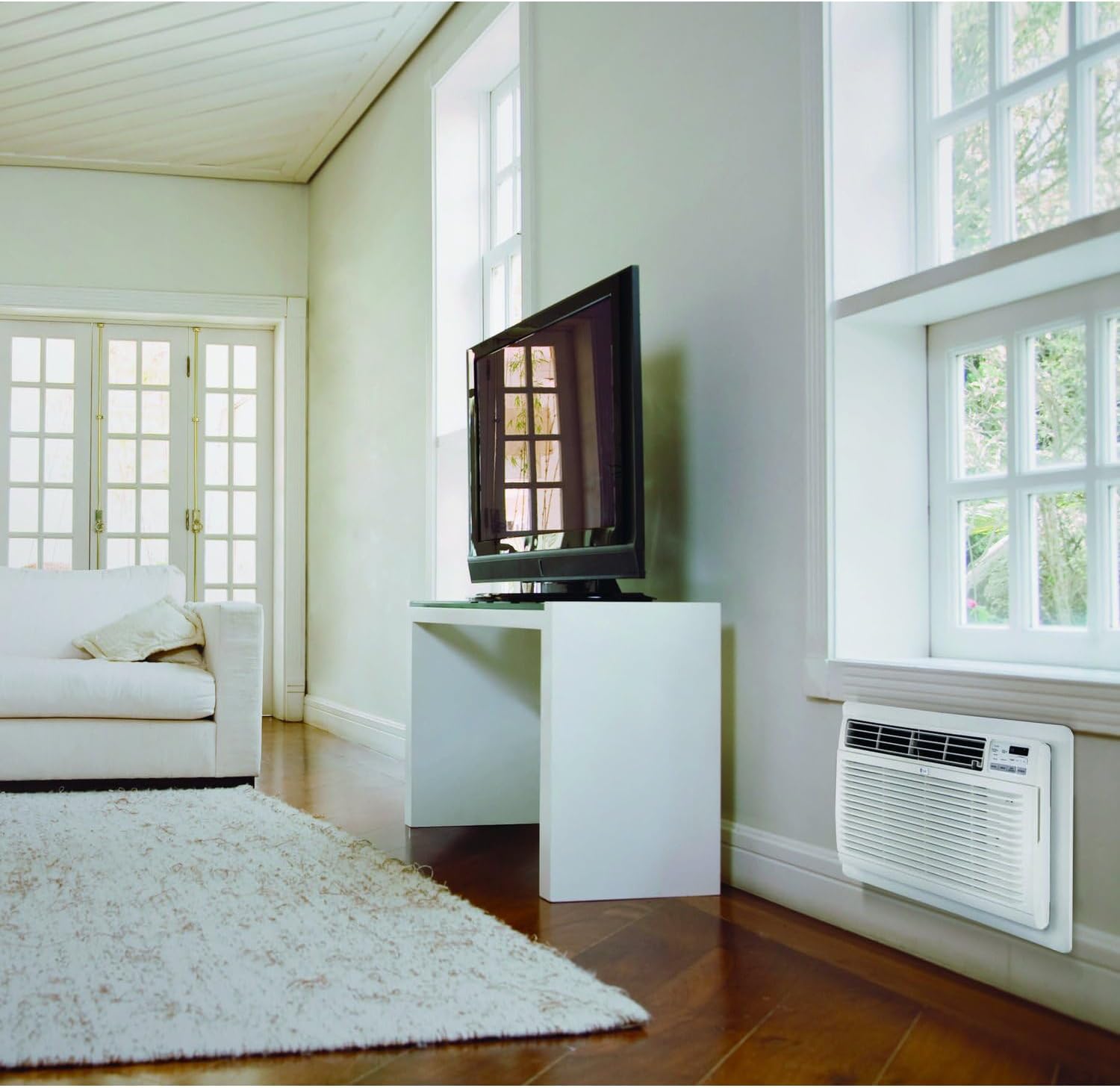 LG 10,000 BTU Through the Wall Air Conditioner, 115V, Cools up to 440 Sq. Ft. for Bedroom, Living Room, Apartment, with Remote, 3 Cool & Fan Speeds, Wall AC Unit, White