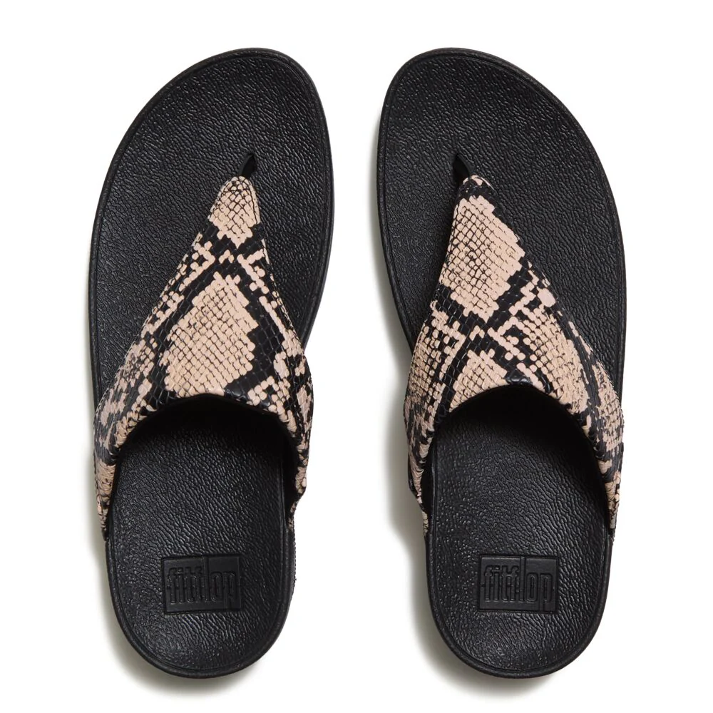 FitFlop Lulu Schlangen-Muster Leder Zehentrenner