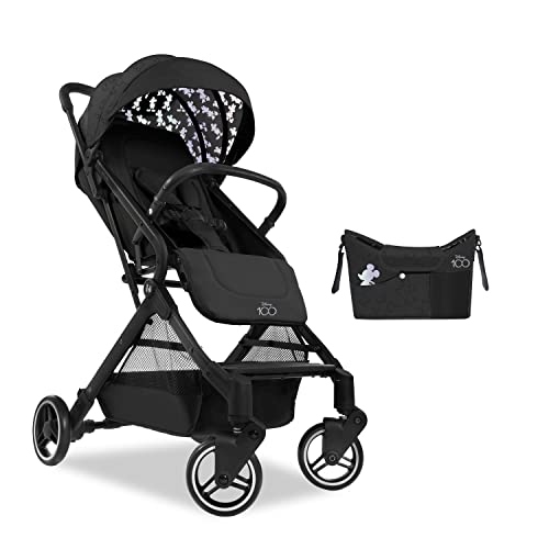 hauck Passeggino Da Viaggio Travel N Care Set Disney Design 100 Anni   Passeggino Compatto con Organizer Passeggino, Pieghevole Con Una Mano e Reclinabile   Cappotta UV 50  e Finestra   Nero : Prima infanzia