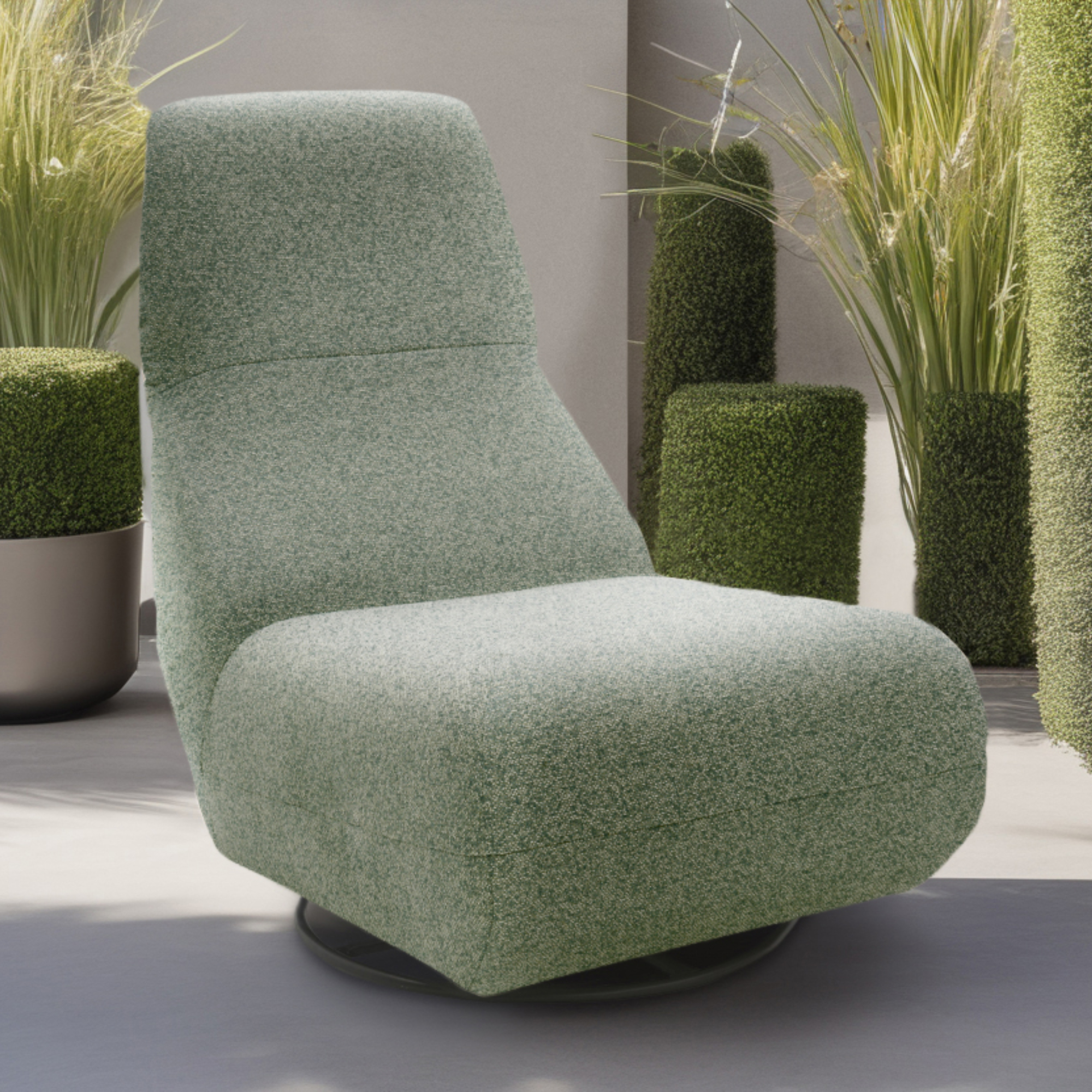 Outdoor Sofa 300 012 Sessel mit Rücken- und Drehfunktion, Gartenmöbel, Outdoor Sessel, grün-blau, 68 x 88 x 67 cm