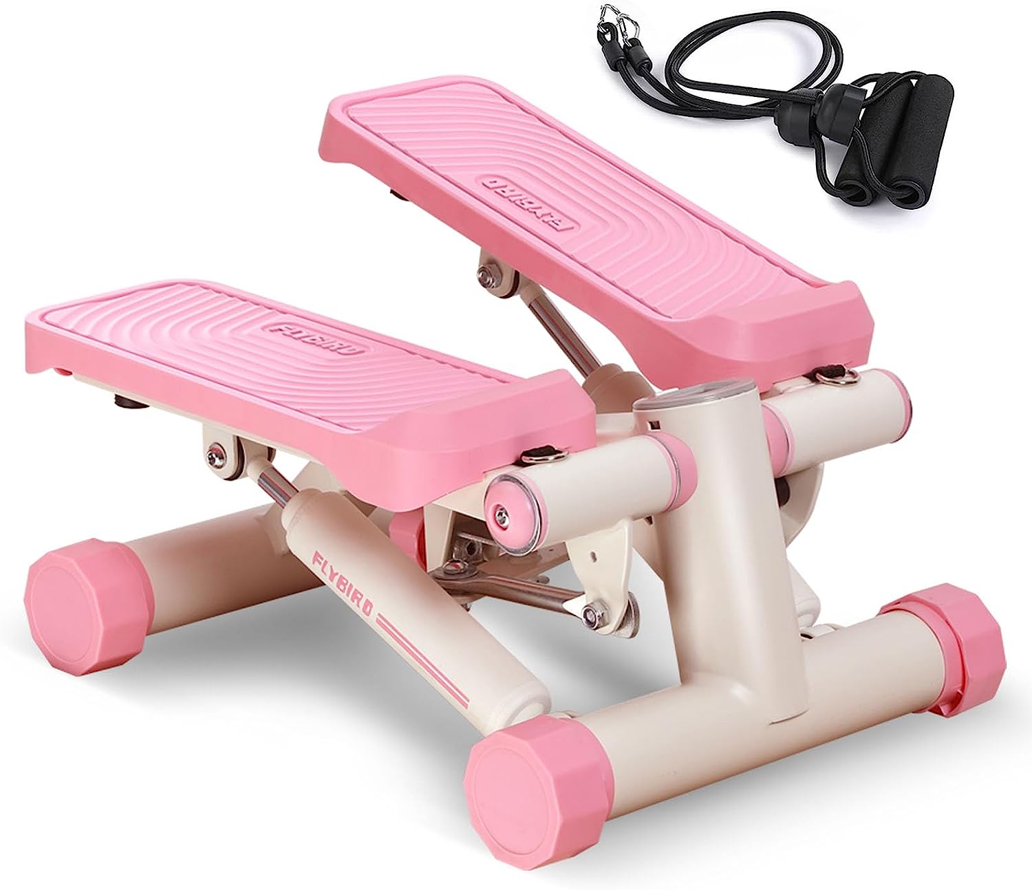 FLYBIRD Stair Stepper with Resistance Bands, Compact Cardio Equipment for Full Body Workout, Supports 330 lbs