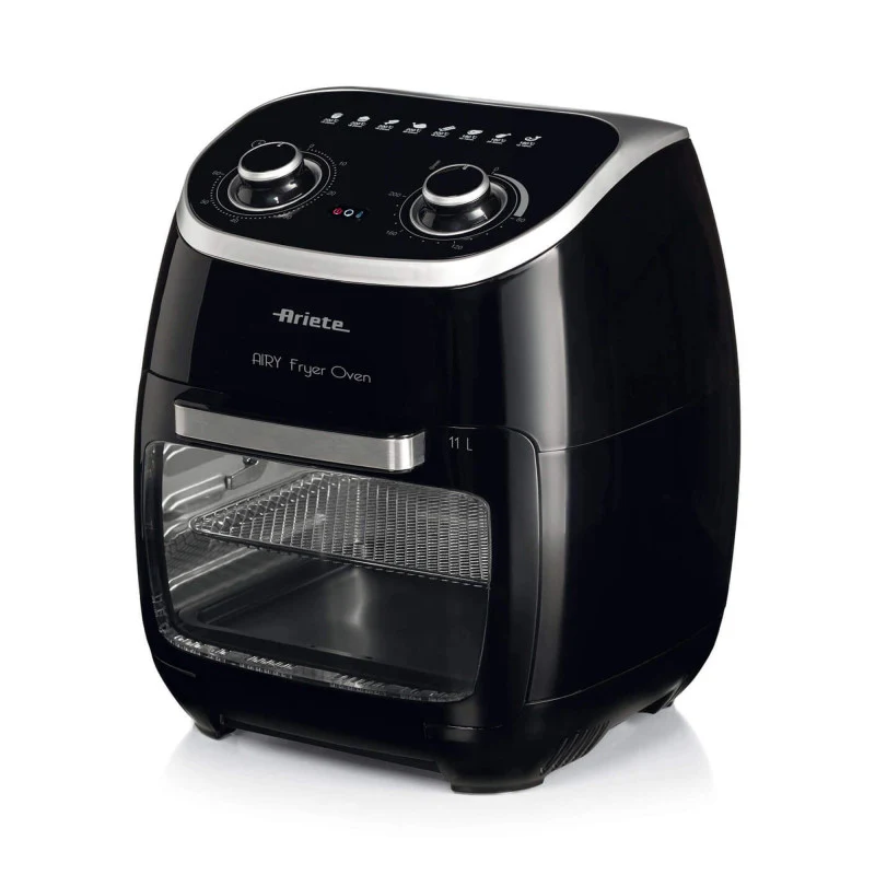 Friggitrice ad Aria e Forno con Girarrosto - 2000 Watt - 11 Litri - Nero