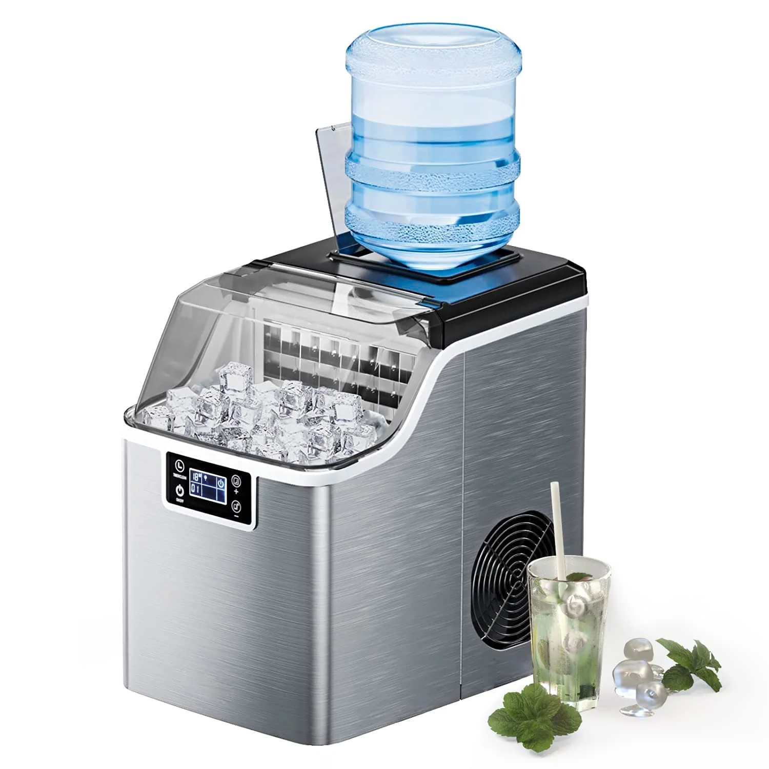 40Lbs24H Portable Ice Maker Countertop Ice Machine With Top Inlet Hole Amp Self Clean Function