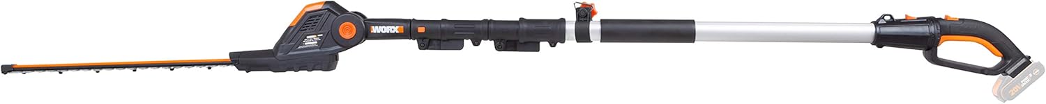 WORX WG252E.9 Akku Teleskop Heckenschere - 45cm Schnittbreite - 10-Fach Verstellbarer Teleskopstiel bis 3,20 Meter Hhe - PowerShare kompatibel - Ohne Akku & Ladegert