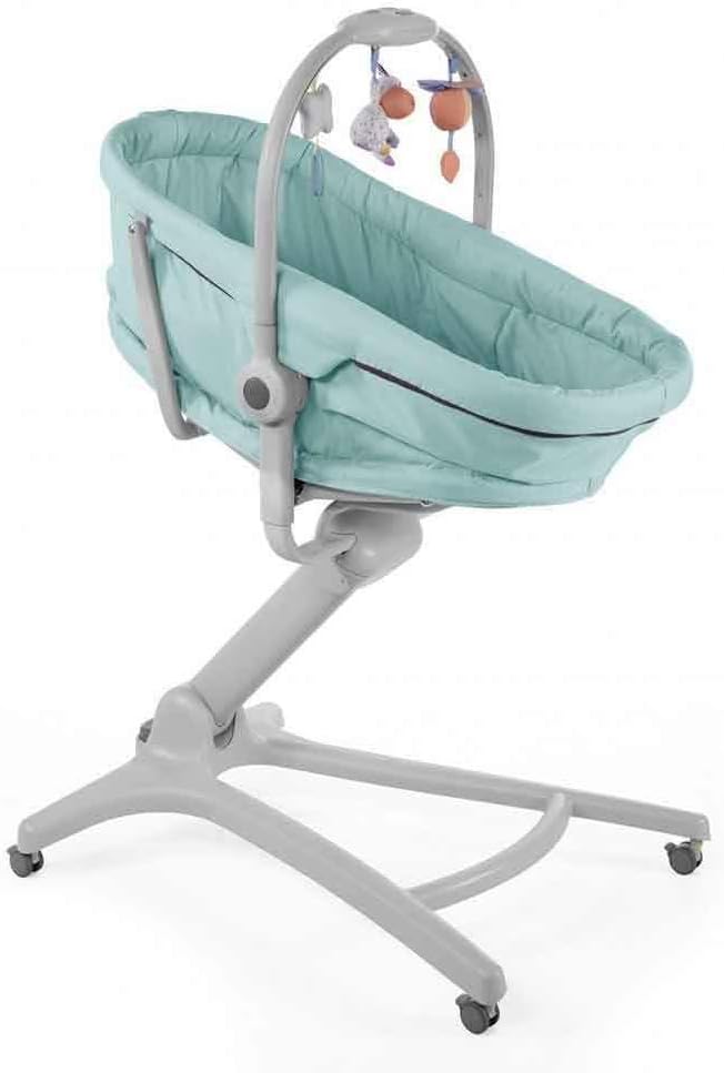 Chicco Baby Hug 4 in 1 Stubenwagen ab 0 Monate, Erhöhte Babyliege, Babybett, Hochstuhl mit Spielbogen, bis 15 kg, Verstellbare Rückenlehne, Verstellbare Höhe und 4 Räder