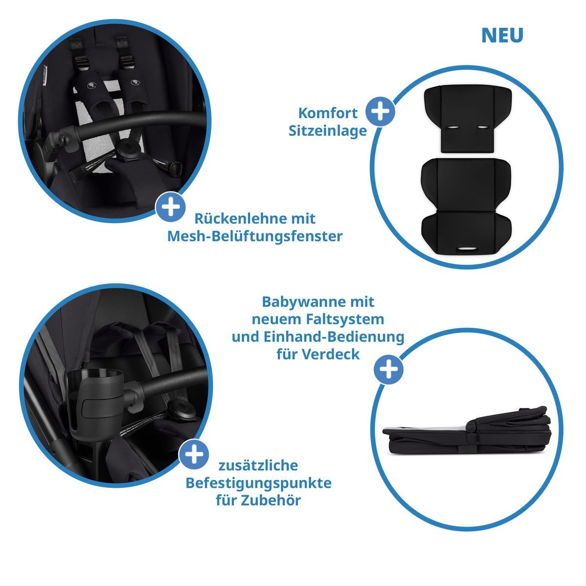 Kombi-Kinderwagen Salsa 5 Run - Pure - Coal