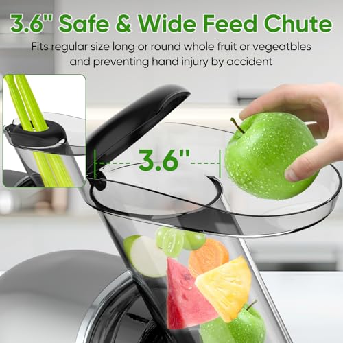 Cold Press Juicer Machines, COZII Slow Masticating Juicer Extractor Soft/hard Mode, 3.6