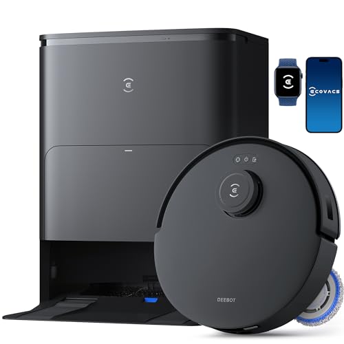 ECOVACS DEEBOT T30S Robot Vacuum and Mop, 11000Pa, ZeroTangle Technology, TruEdge Adaptive Edge Mopping, Hot Water Mop Washing, Self Emptying, Self Refilling, Auto Mop Lifting, Obstacle Avoidance