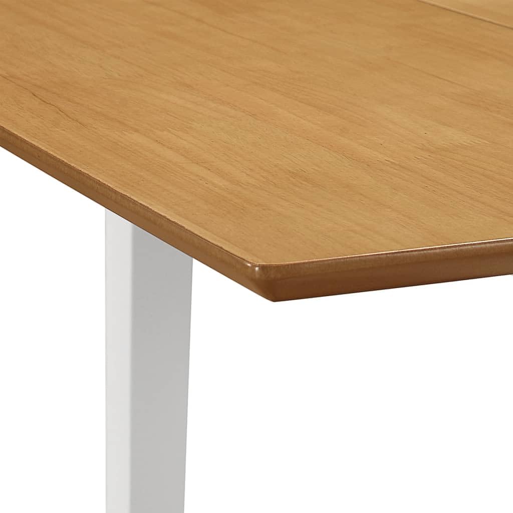 Set di 3 pezzi in legno massello di gomma con tavolo allungabile e 2 sedie in MDF bianco resistente design per una stabilità duratura e superficie espandibile stile moderno
